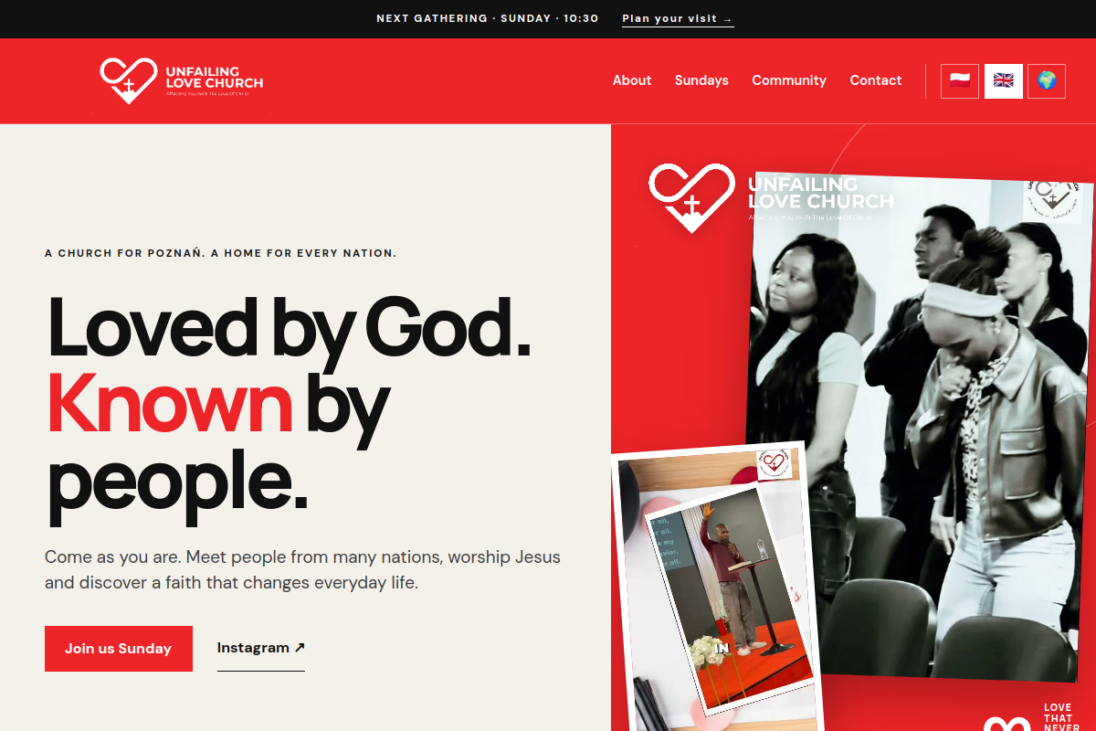 Unfailing Love Church website screenshot