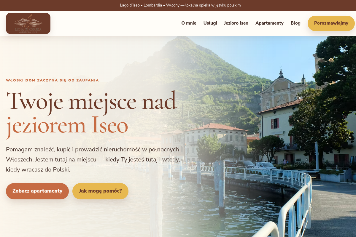 Lidia Sikorska — Lake Iseo website screenshot