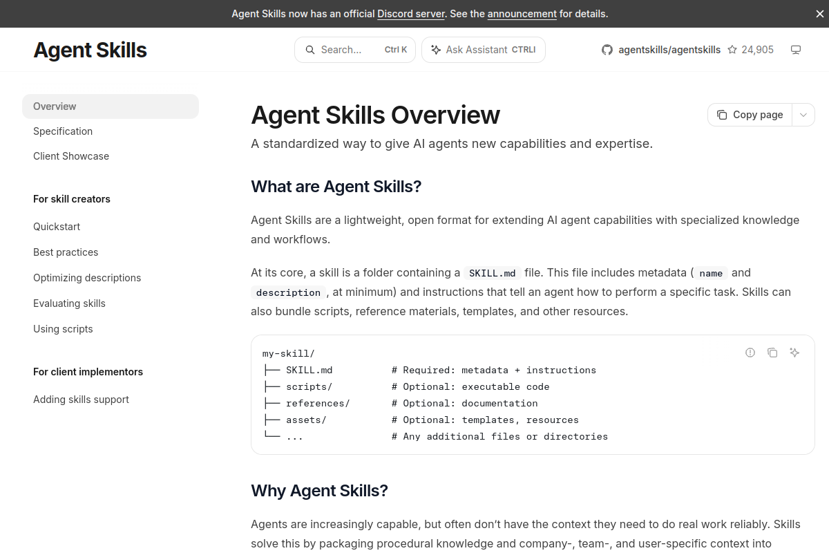 Agent Skills website screenshot 1