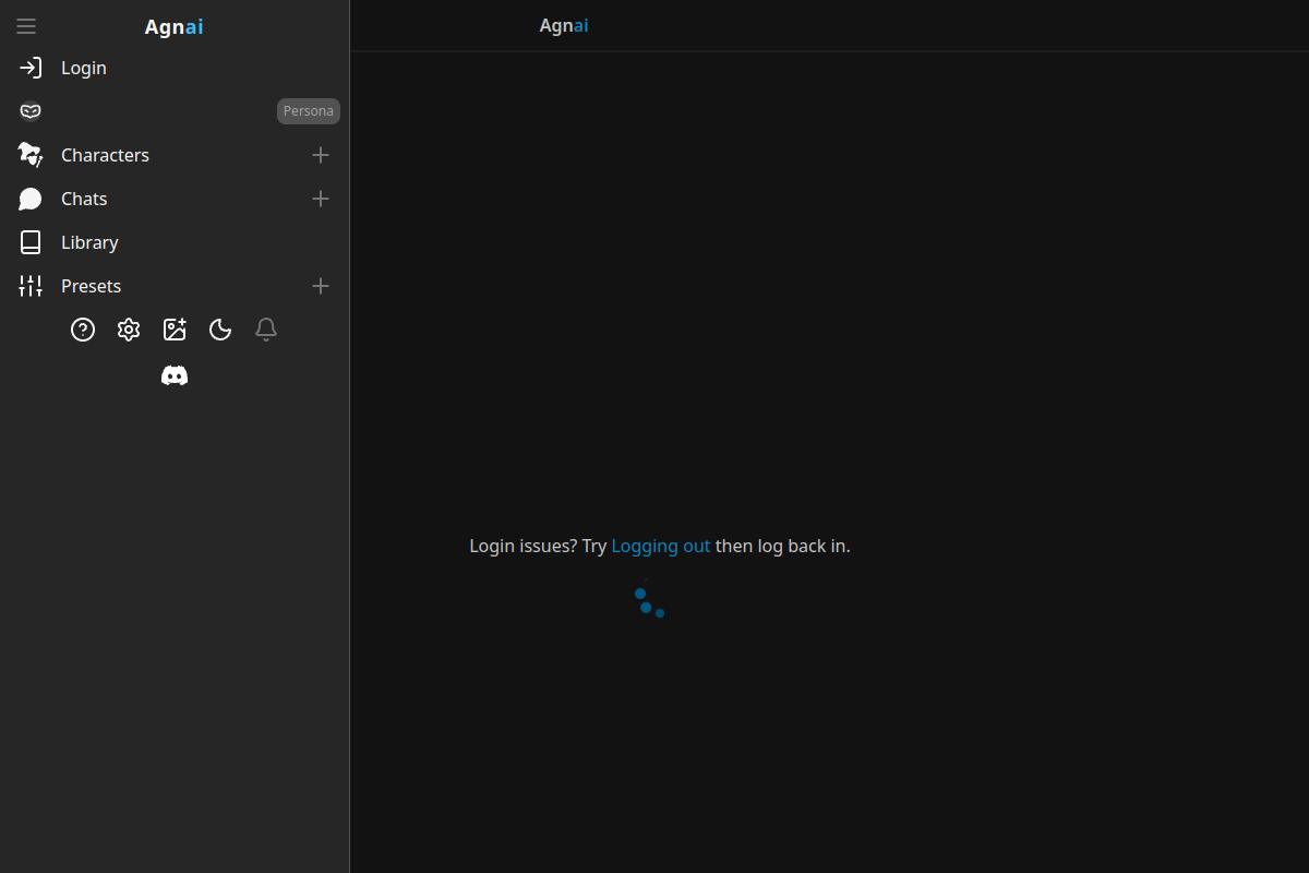 Agnai.chat website screenshot 1