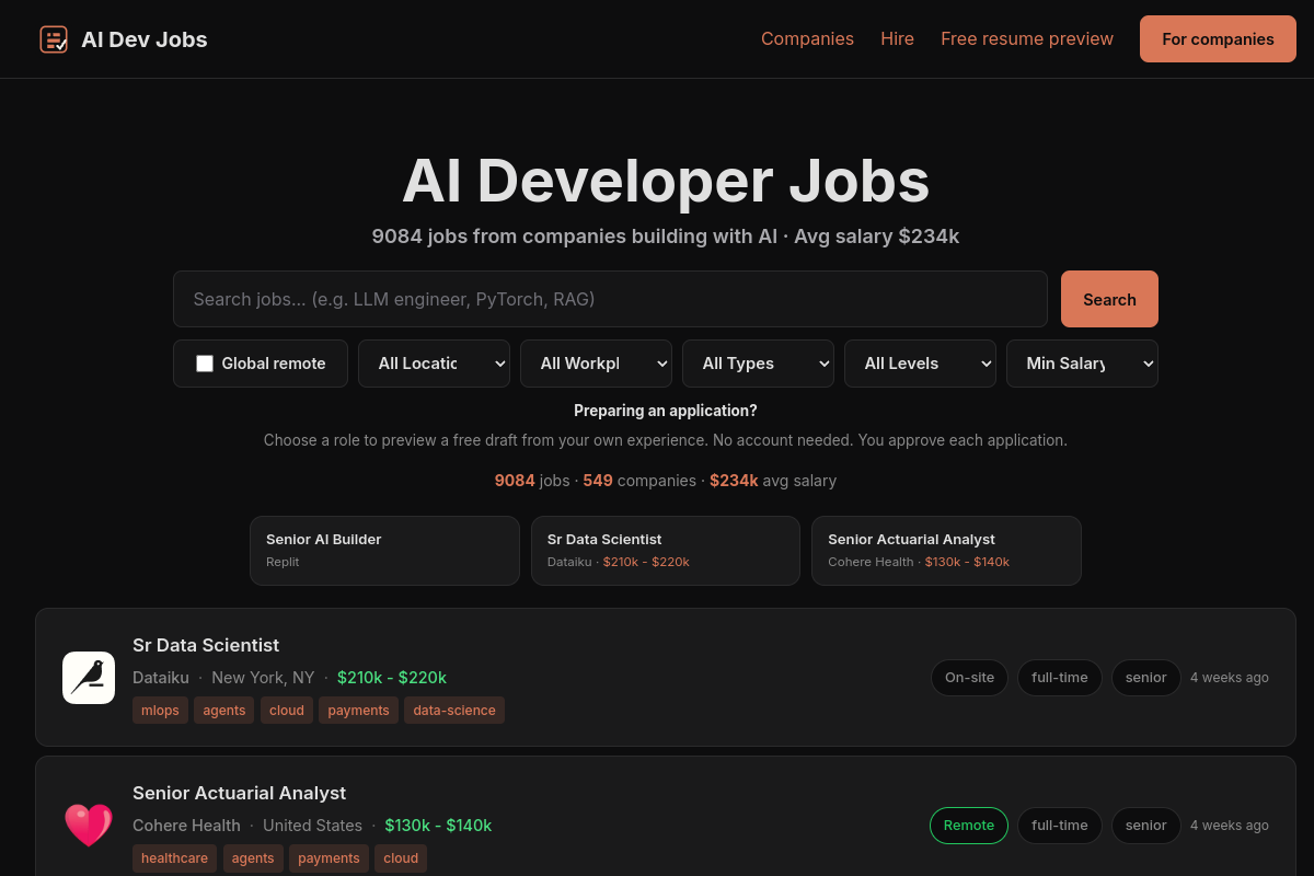 AI Dev Jobs preview