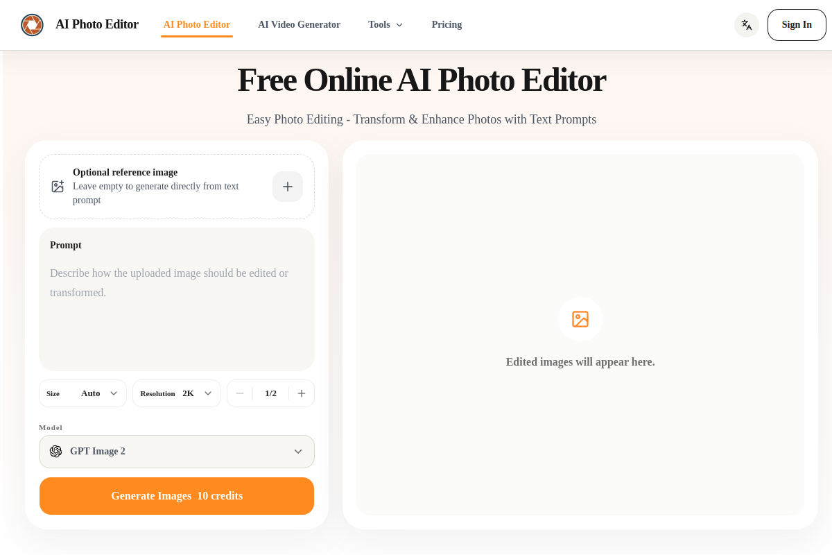 AI Photo Editor preview