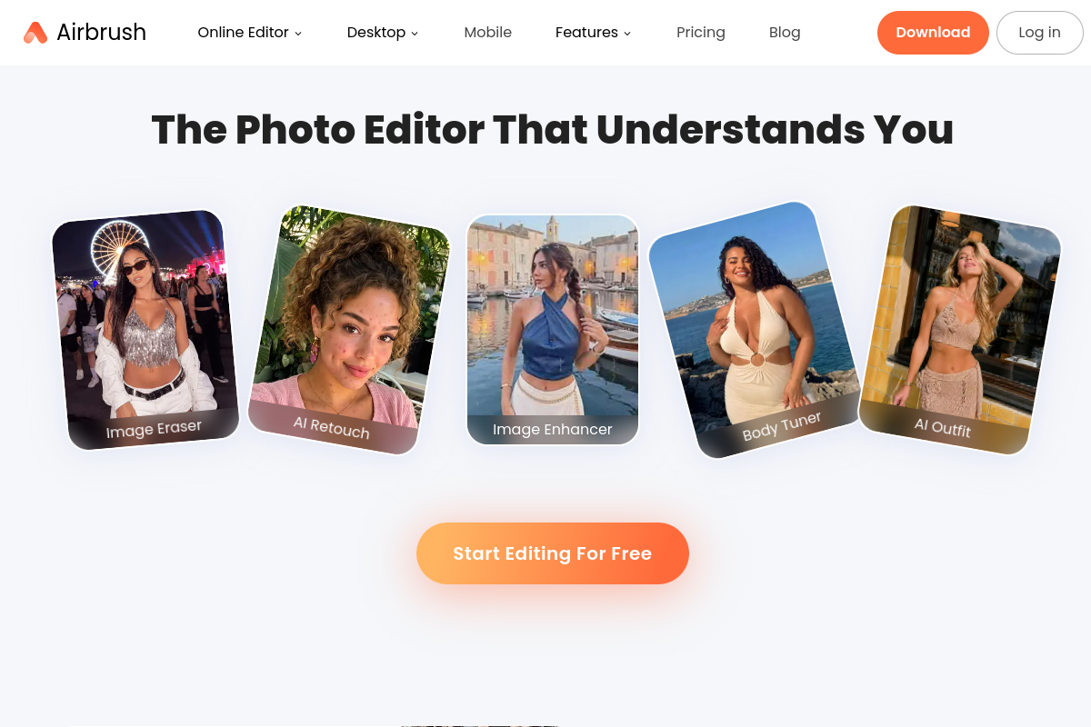 Airbrush AI website screenshot 1
