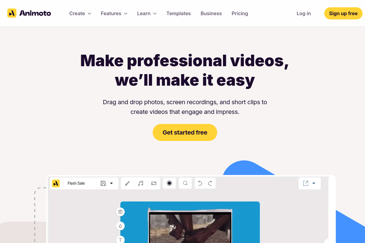 Animoto screenshot