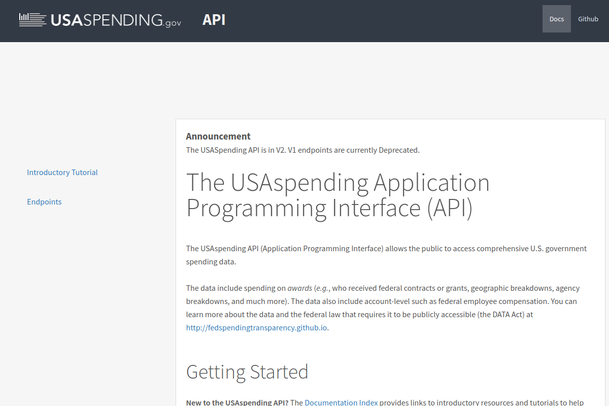 USAspending.gov preview