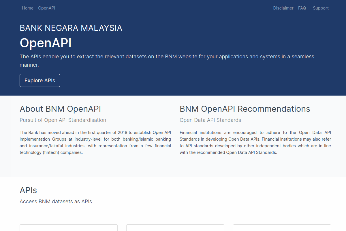Bank Negara Malaysia Open Data preview