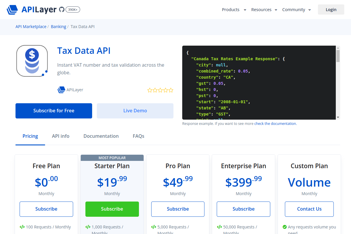 Tax Data API preview