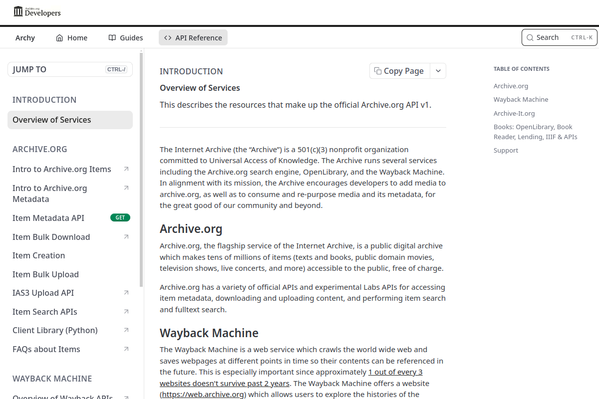Archive.org preview