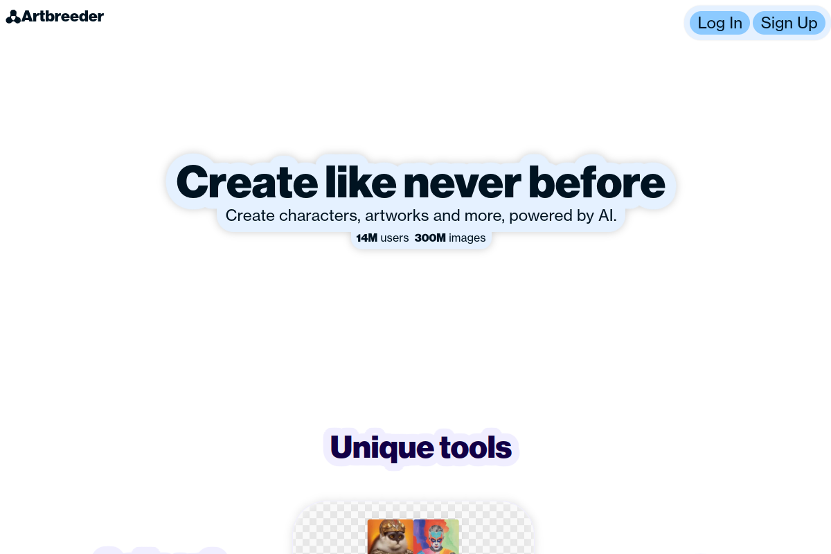 Artbreeder website screenshot 1