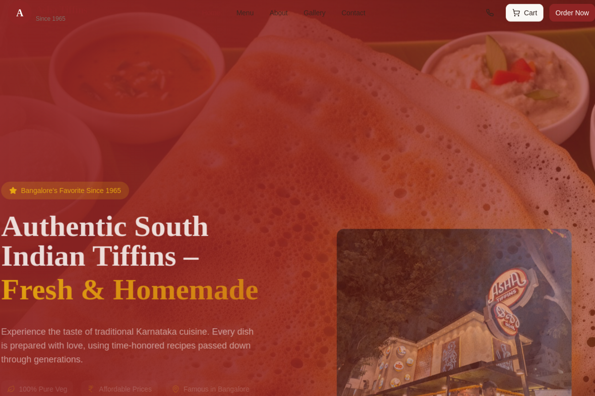 Asha Tiffin — live website preview