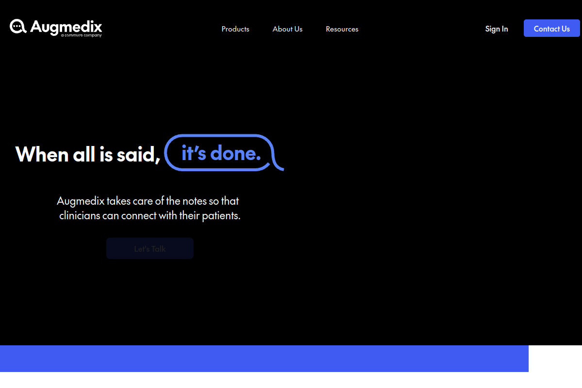Augmedix website screenshot 1