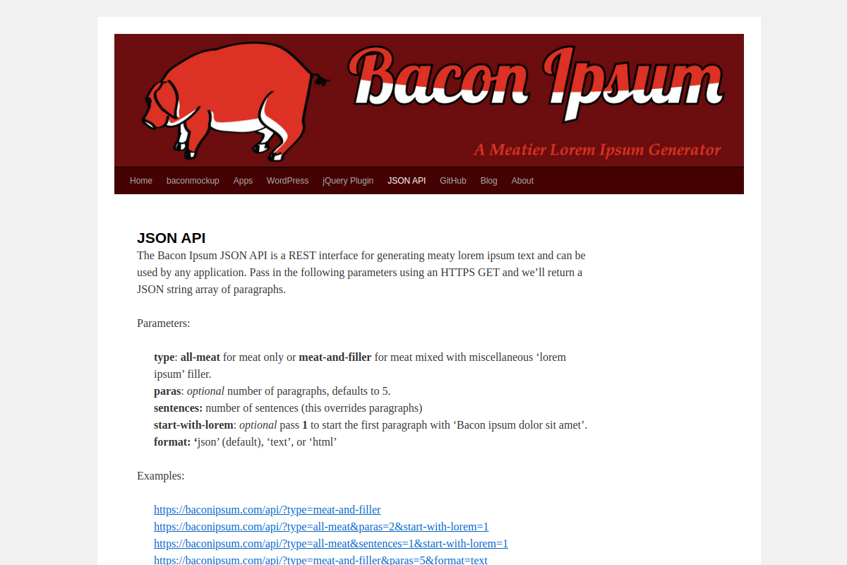 Bacon Ipsum preview