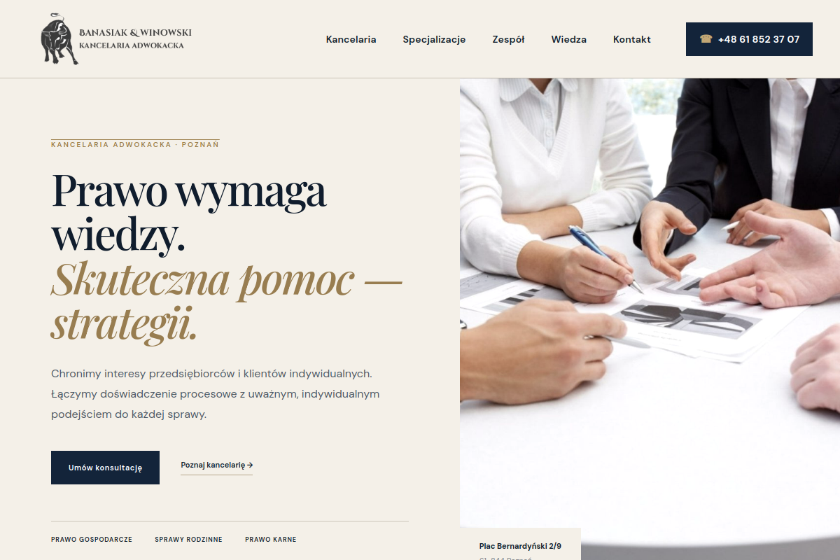 Banasiak Winowski website screenshot