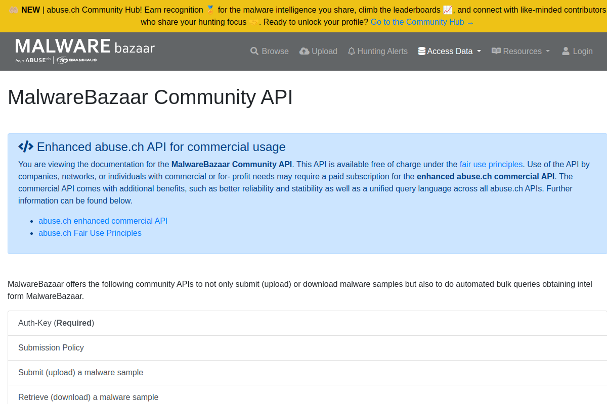 MalwareBazaar preview
