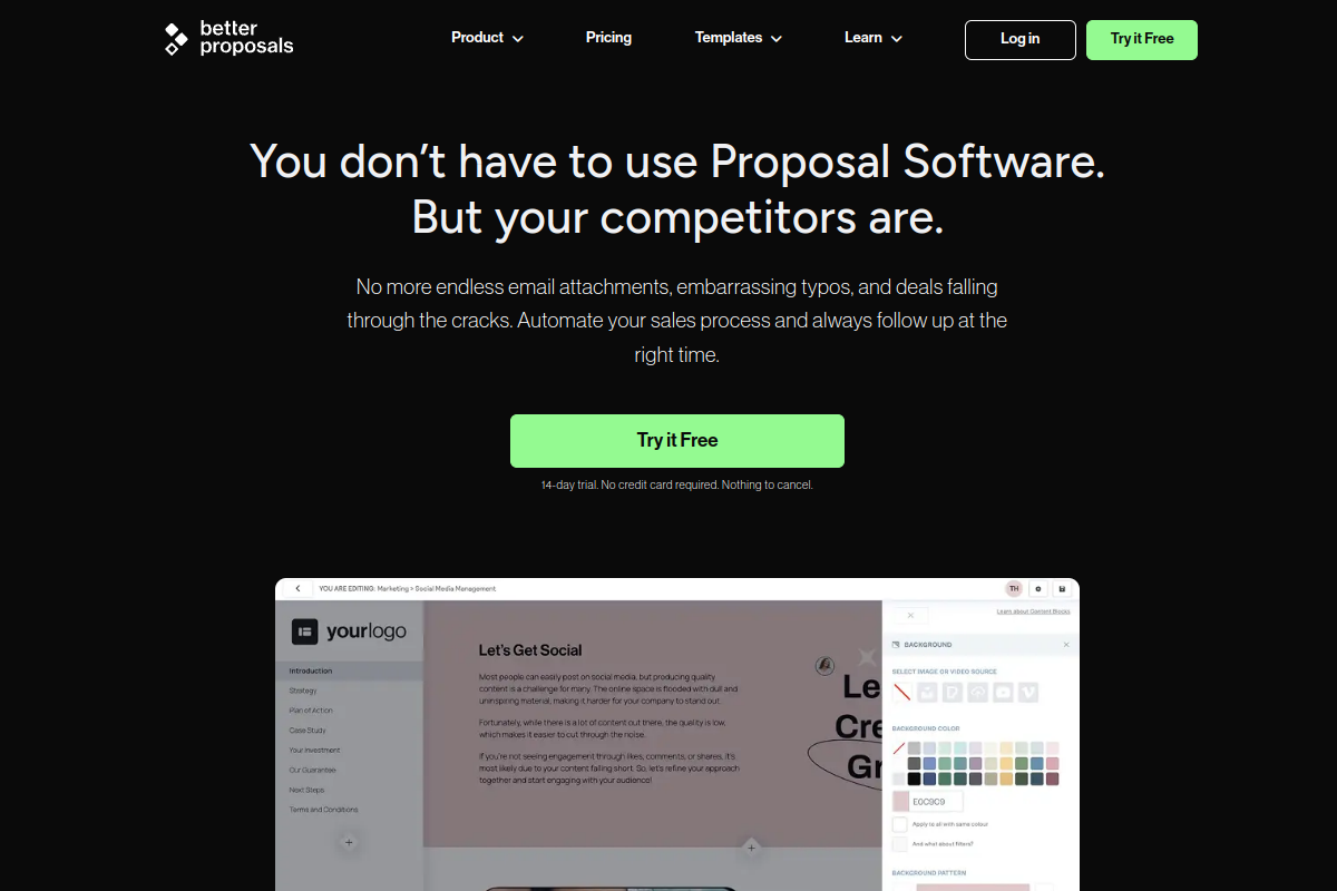 Better Proposals screenshot