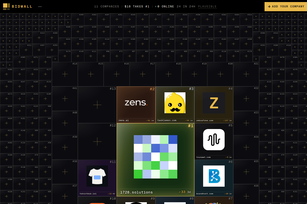 BidWall website screenshot 1