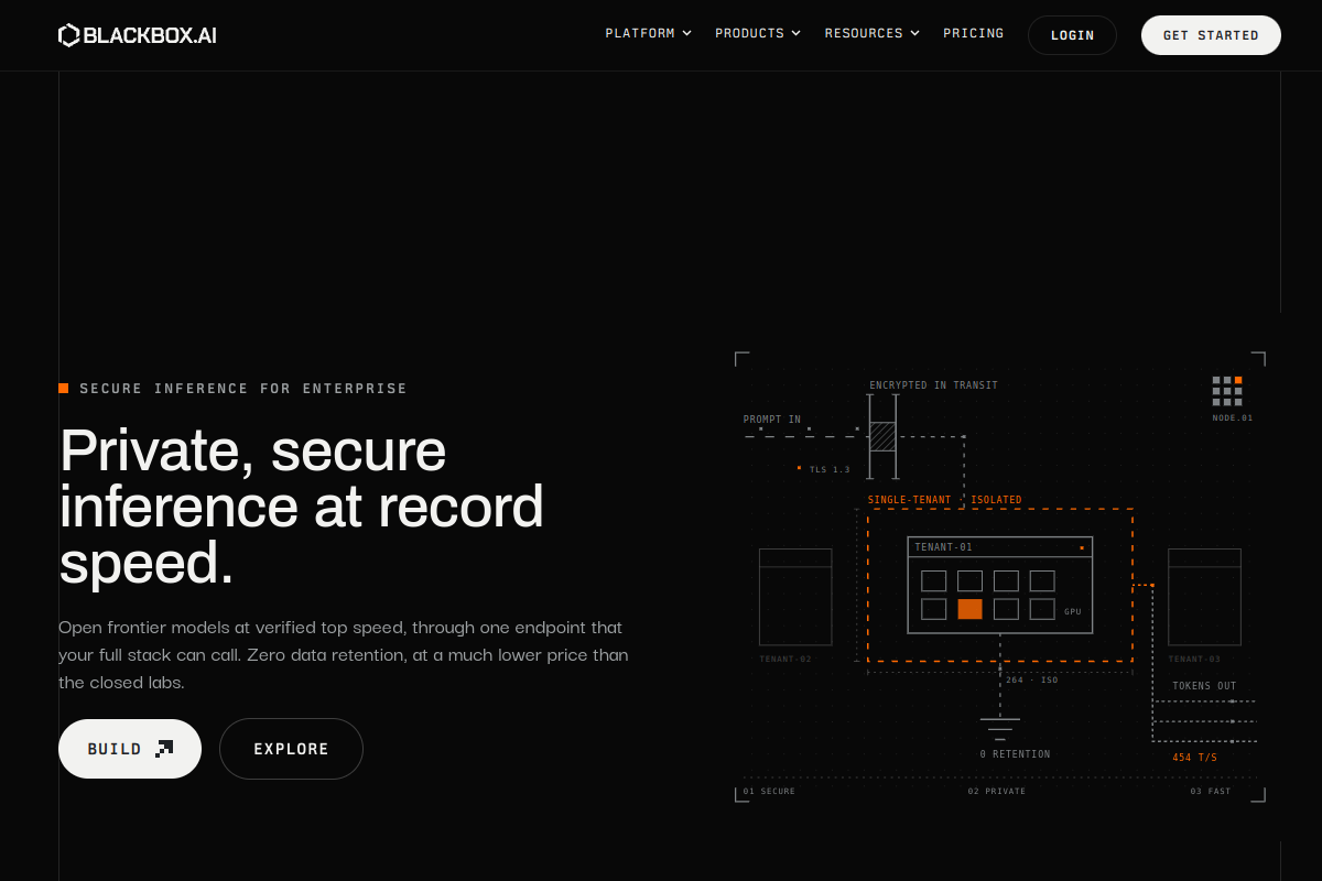 Blackbox website screenshot 1