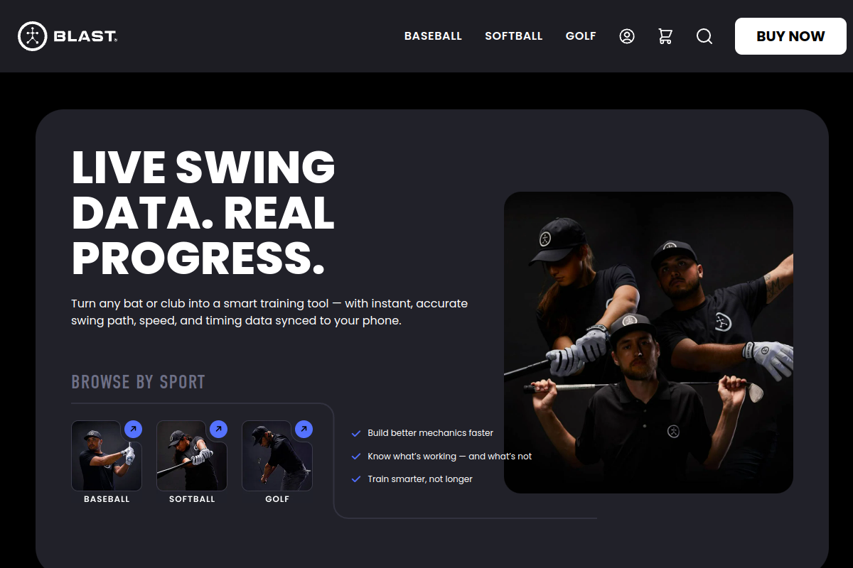 Blast Motion website screenshot 1