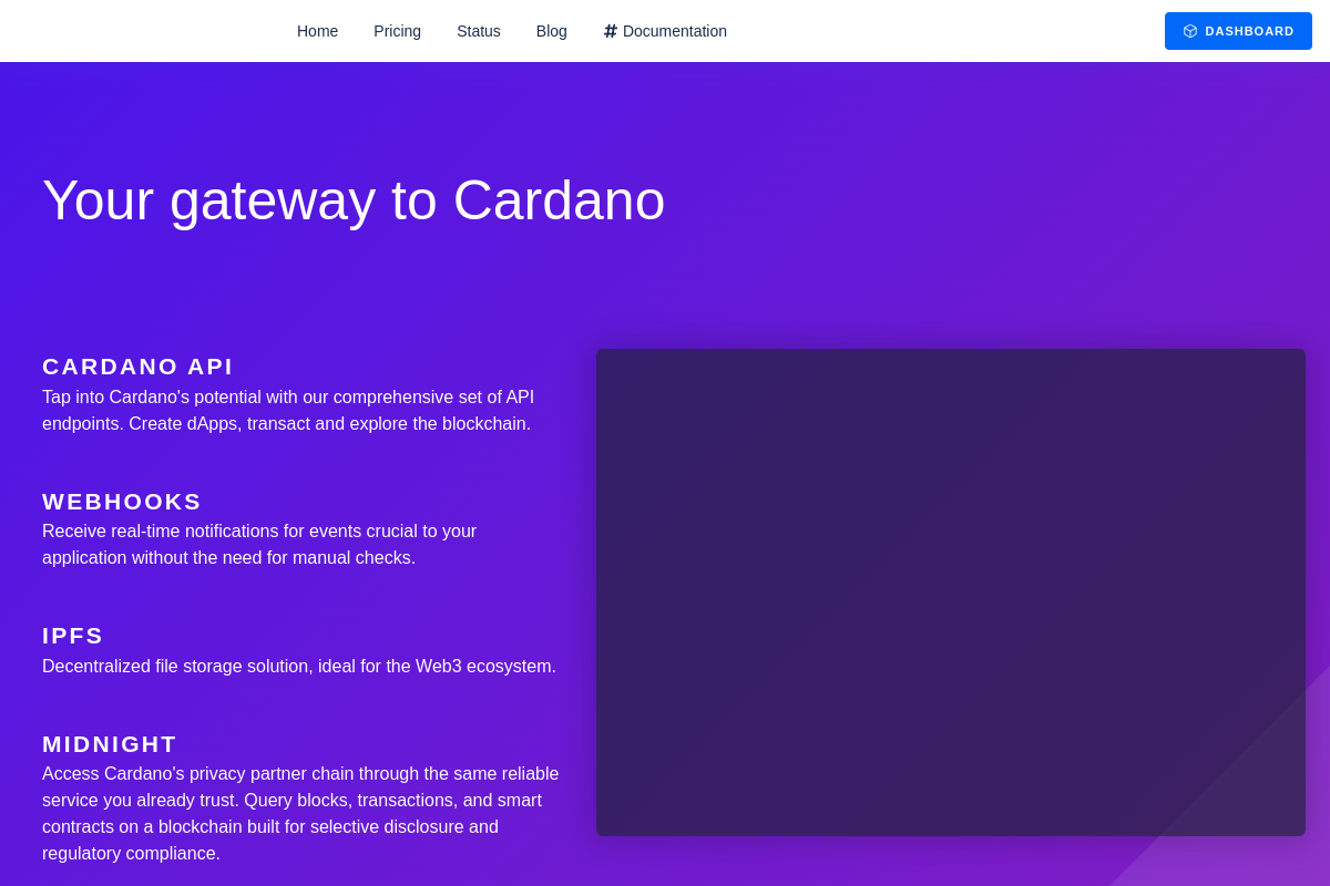 blockfrost Cardano preview