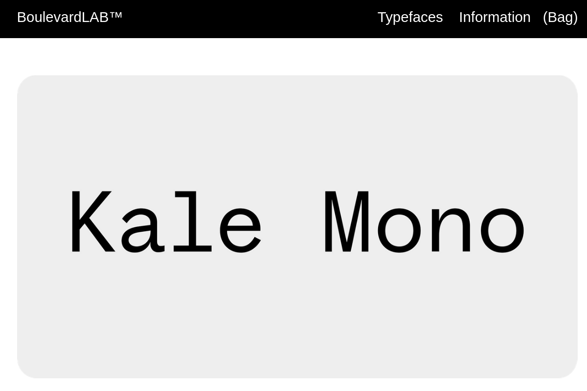 screenshot of Kale Sans