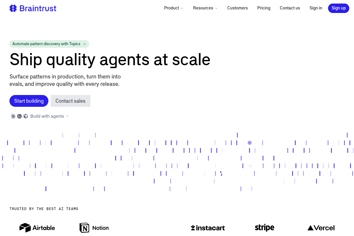 Braintrust website screenshot 1