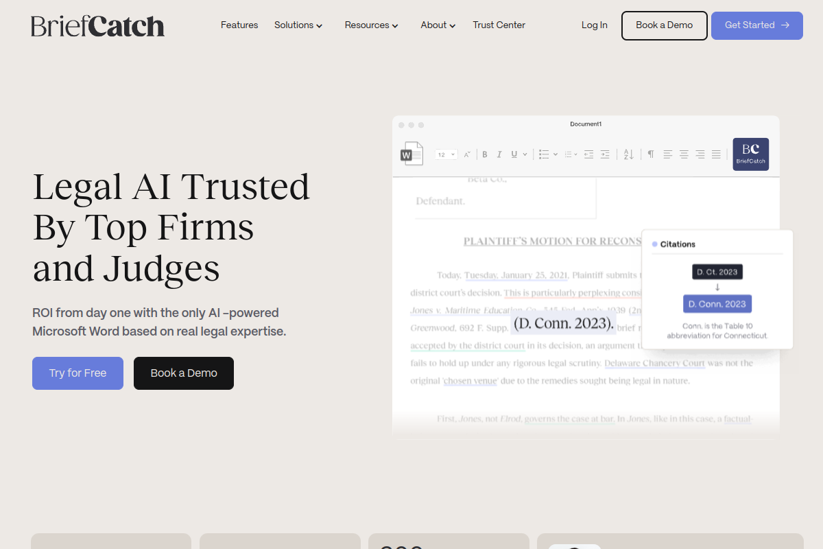 Legal AI Software for Clearer Legal Writing website screenshot 1