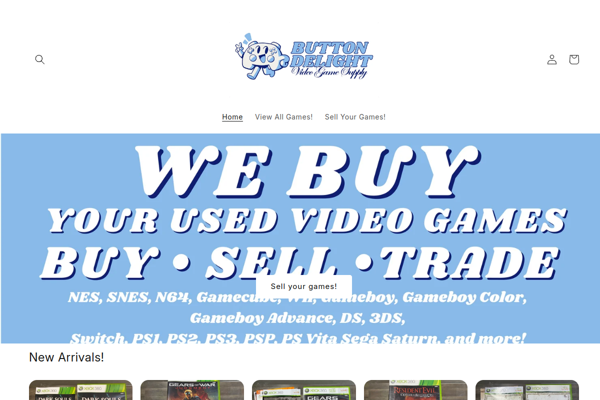 Button Delight Games homepage preview