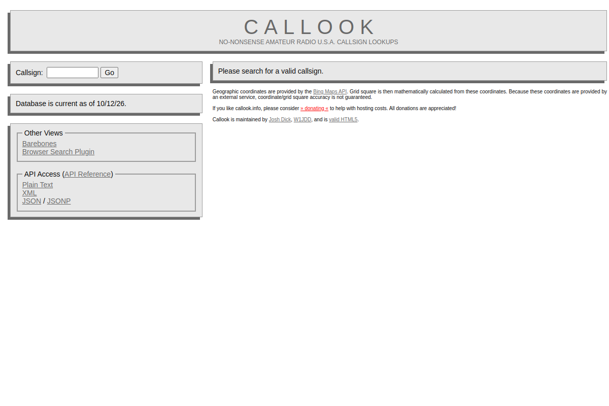 Callook.info preview