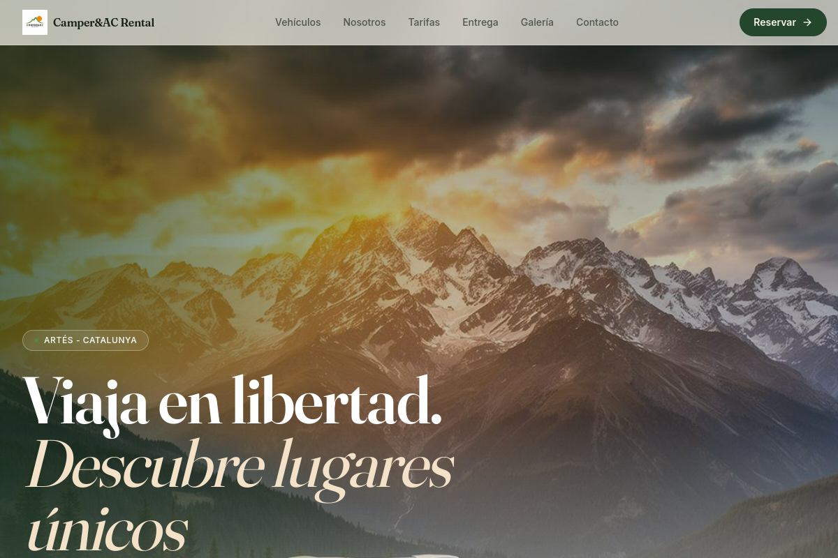 Captura real de la web Camperac