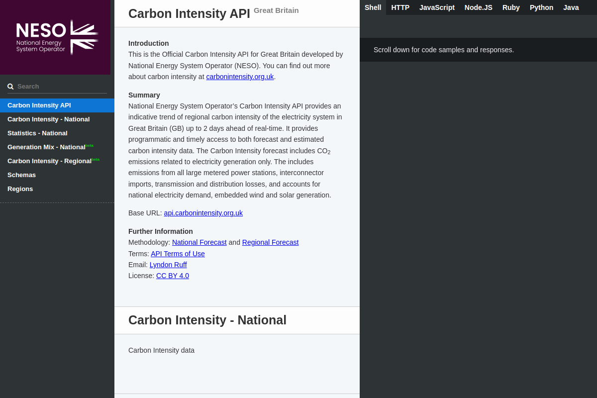 UK Carbon Intensity preview
