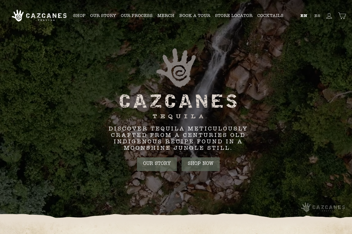 Cazcanes Tequila homepage preview