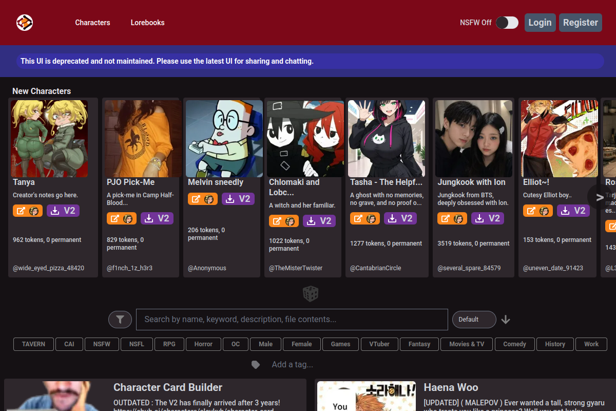 Chub website screenshot 1