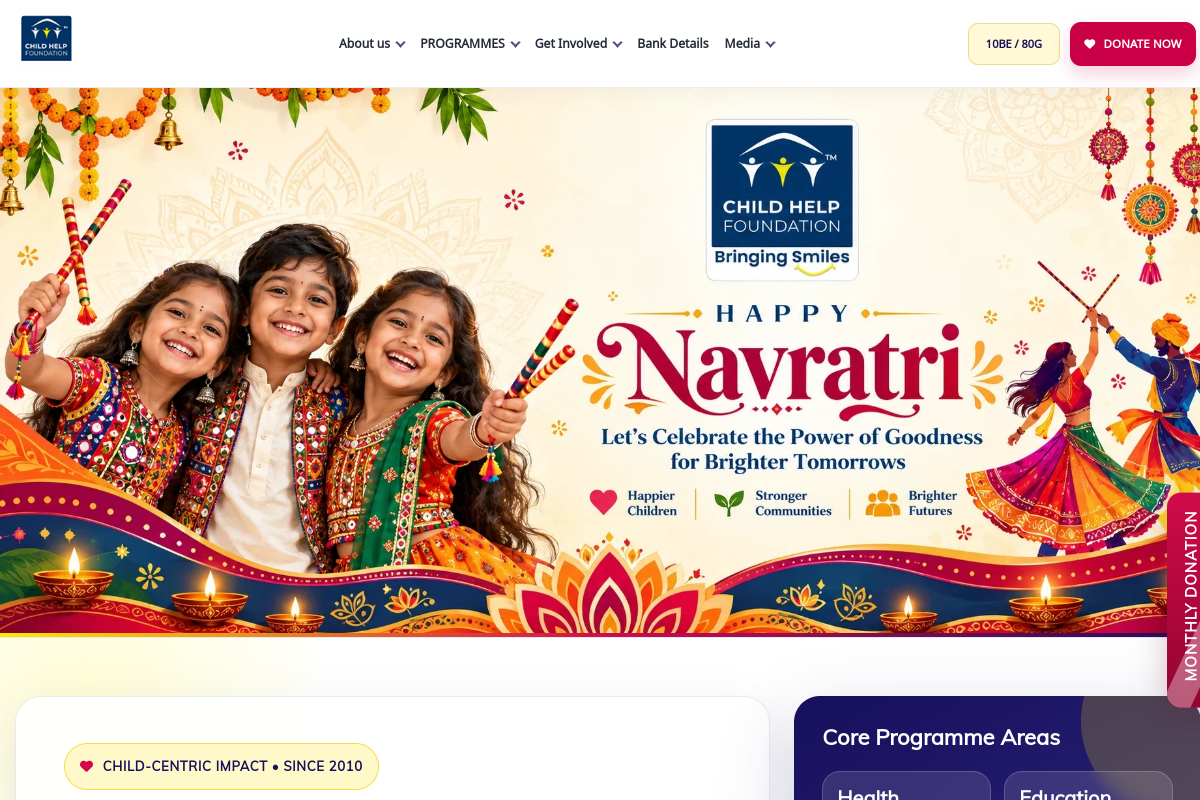Child Help Foundation website preview