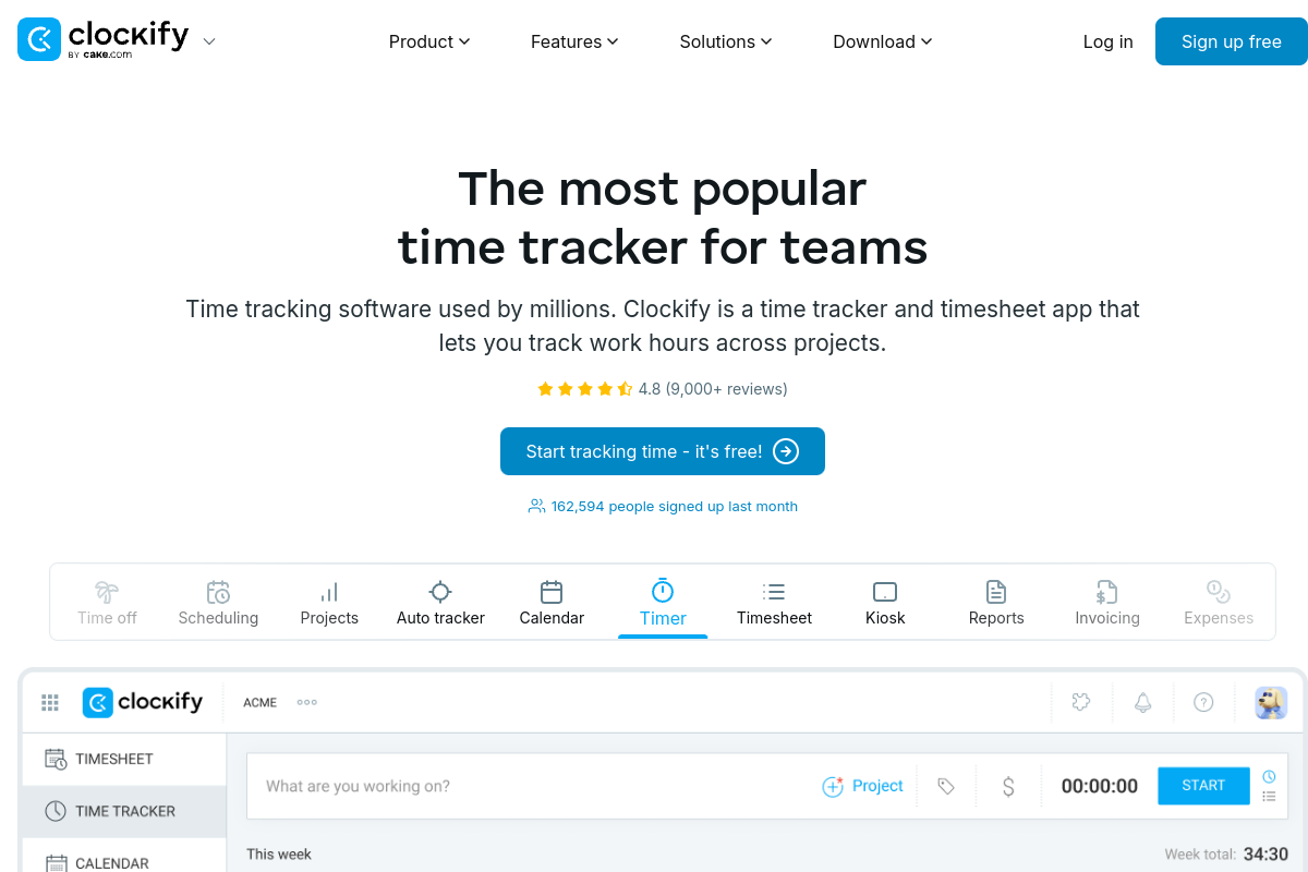 Clockify screenshot
