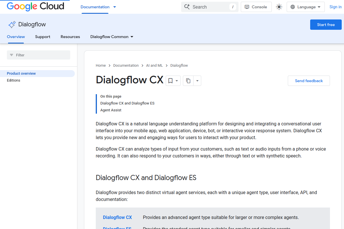 Dialogflow preview