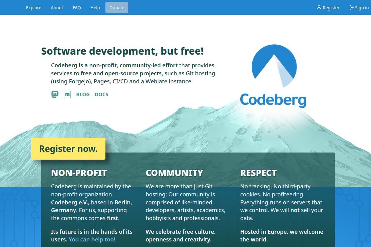 Codeberg screenshot
