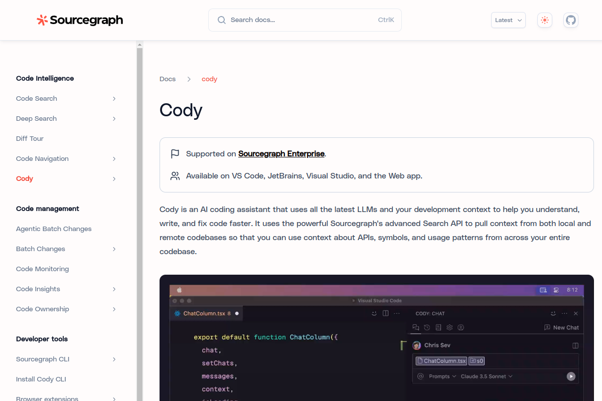 Cody website screenshot 1