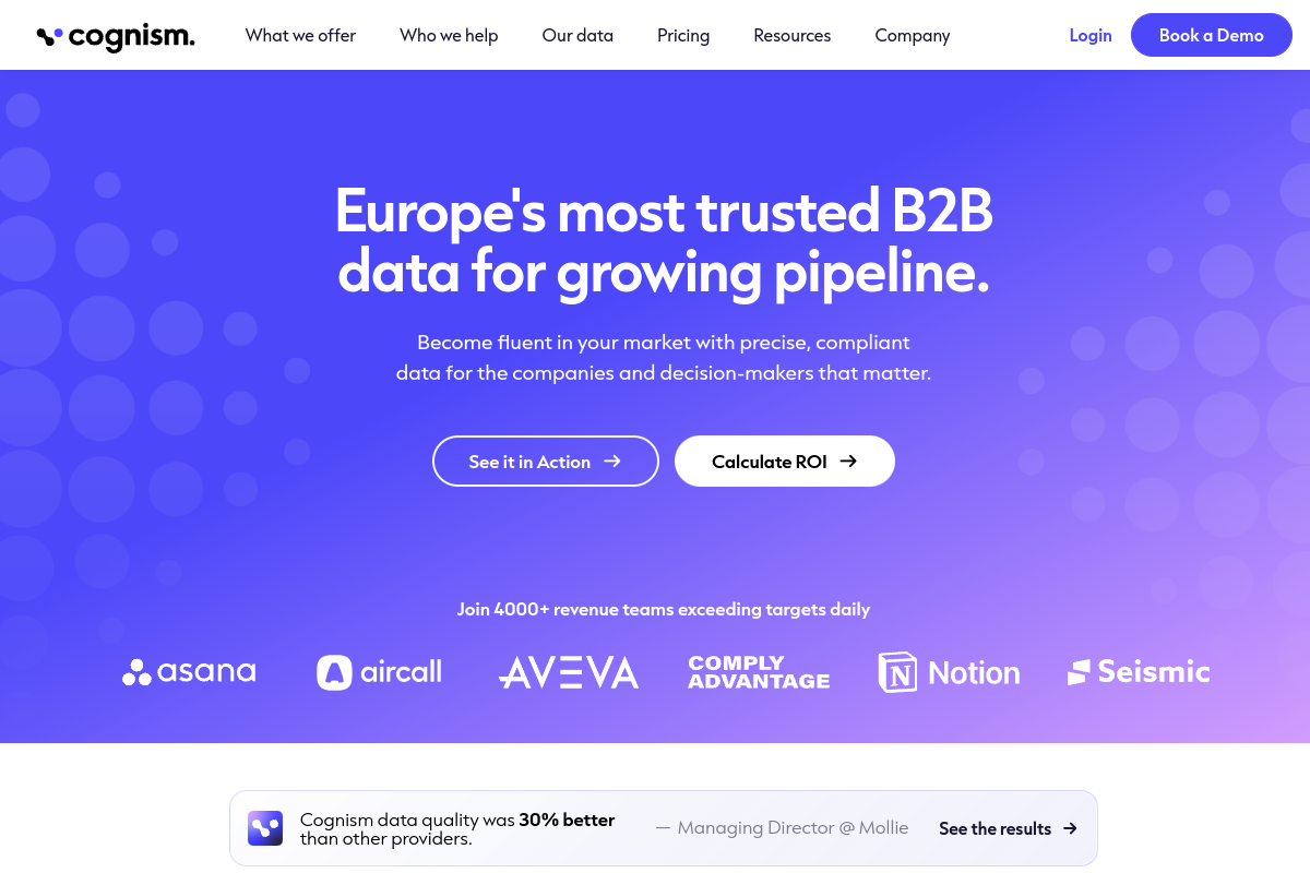 Your No. 1 Choice in Premium Sales Intelligence website screenshot 1
