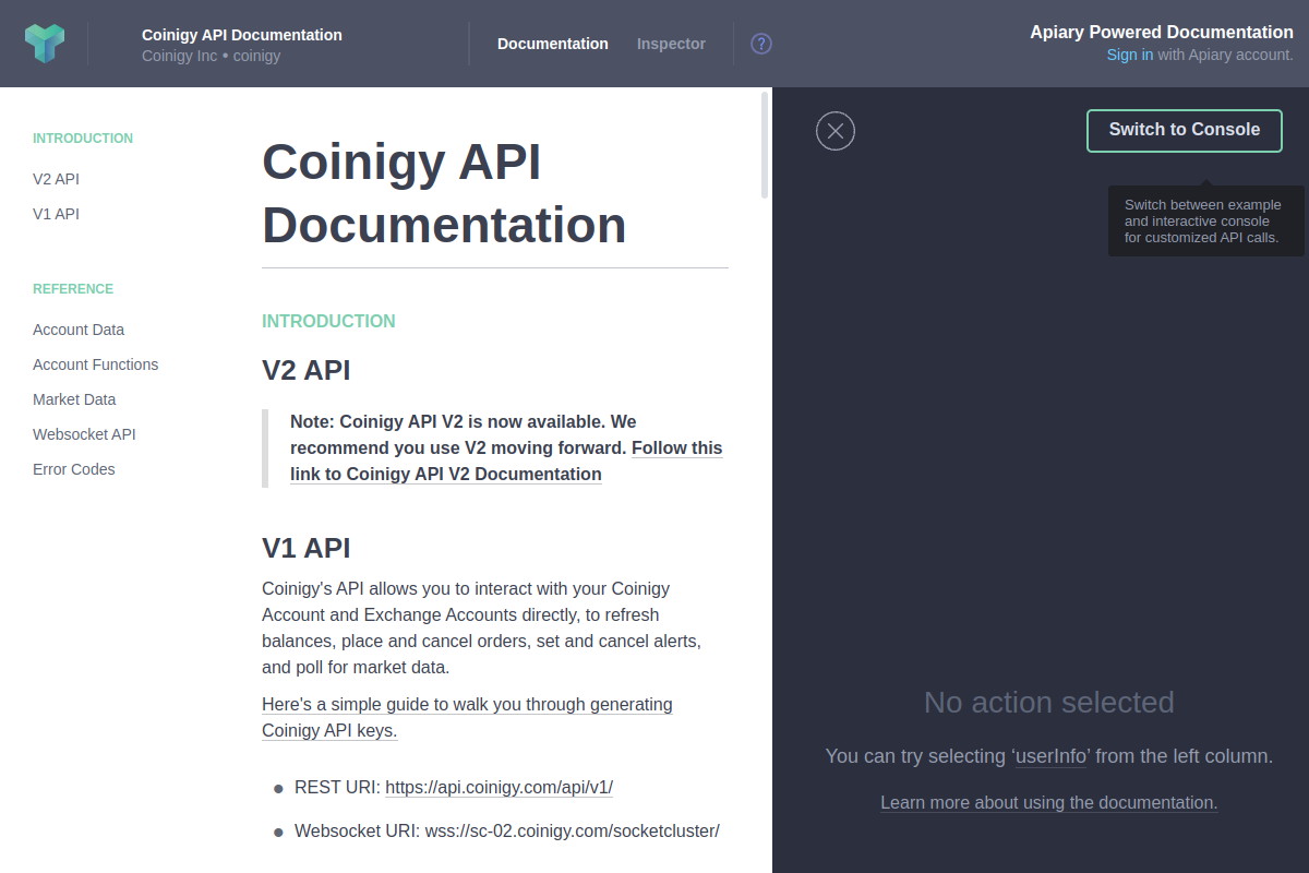Coinigy preview
