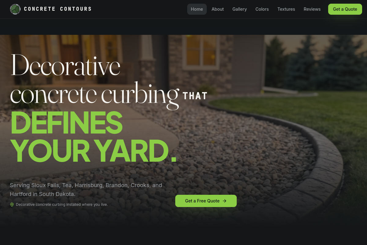 Concrete Contours website screenshot