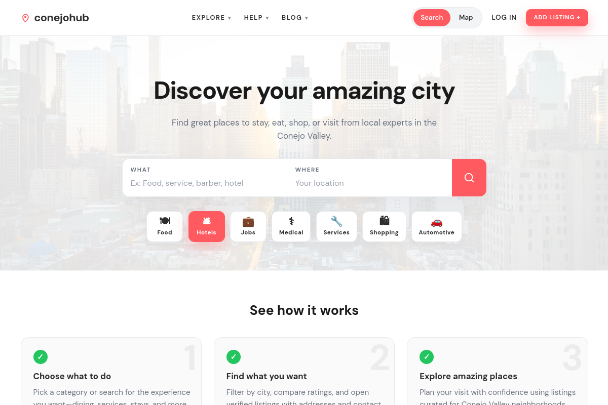 conejohub.com homepage preview