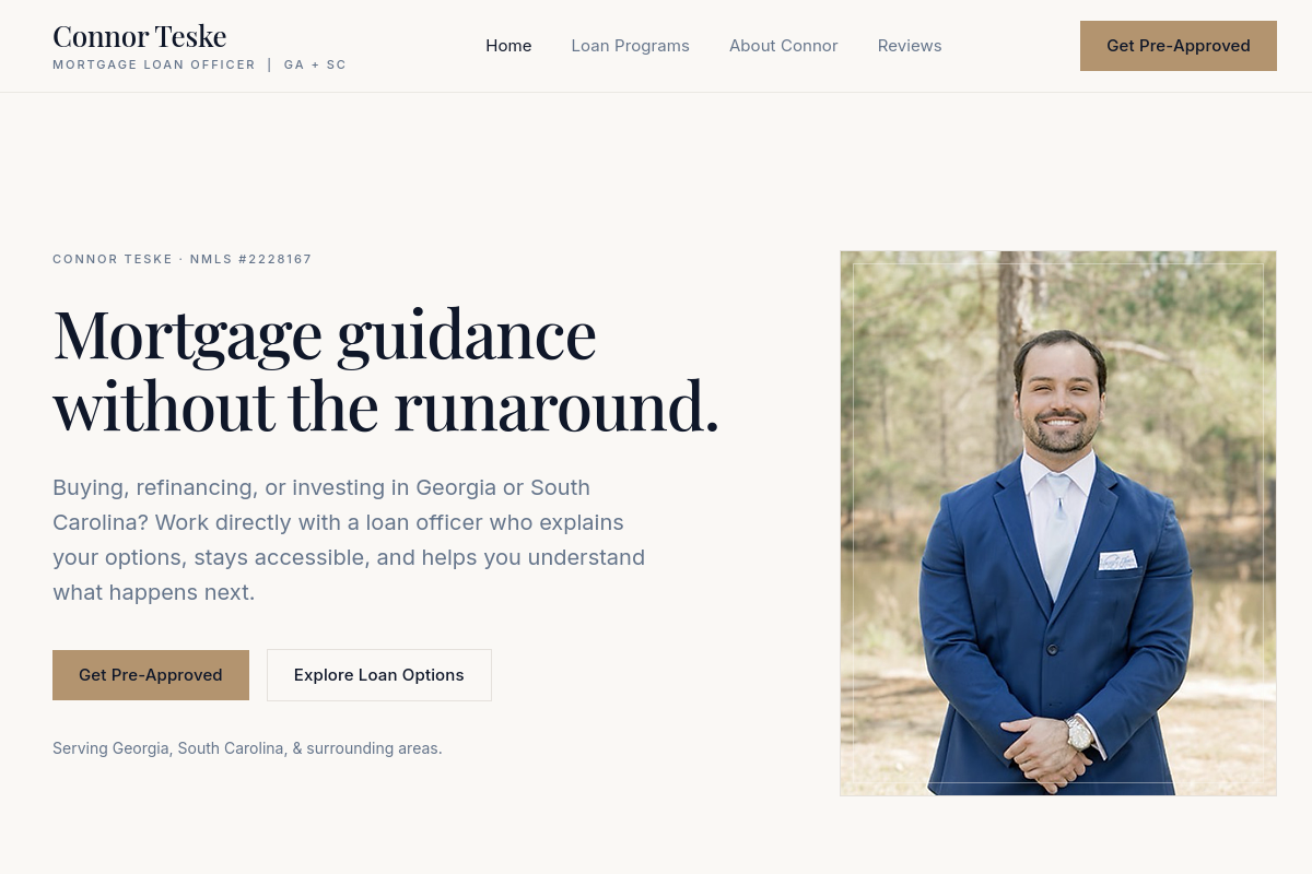 Connor's Loans website