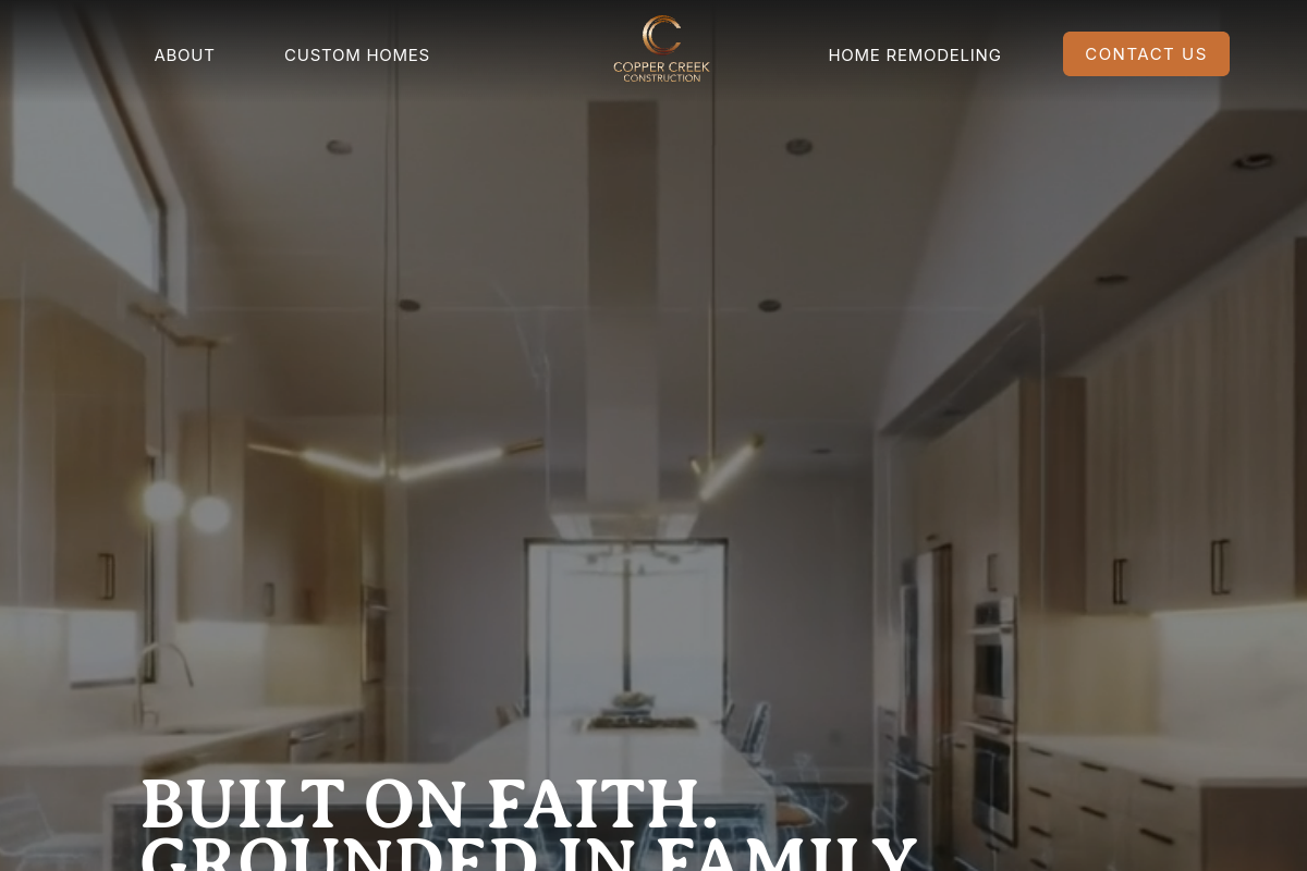 Copper Creek Construction website screenshot