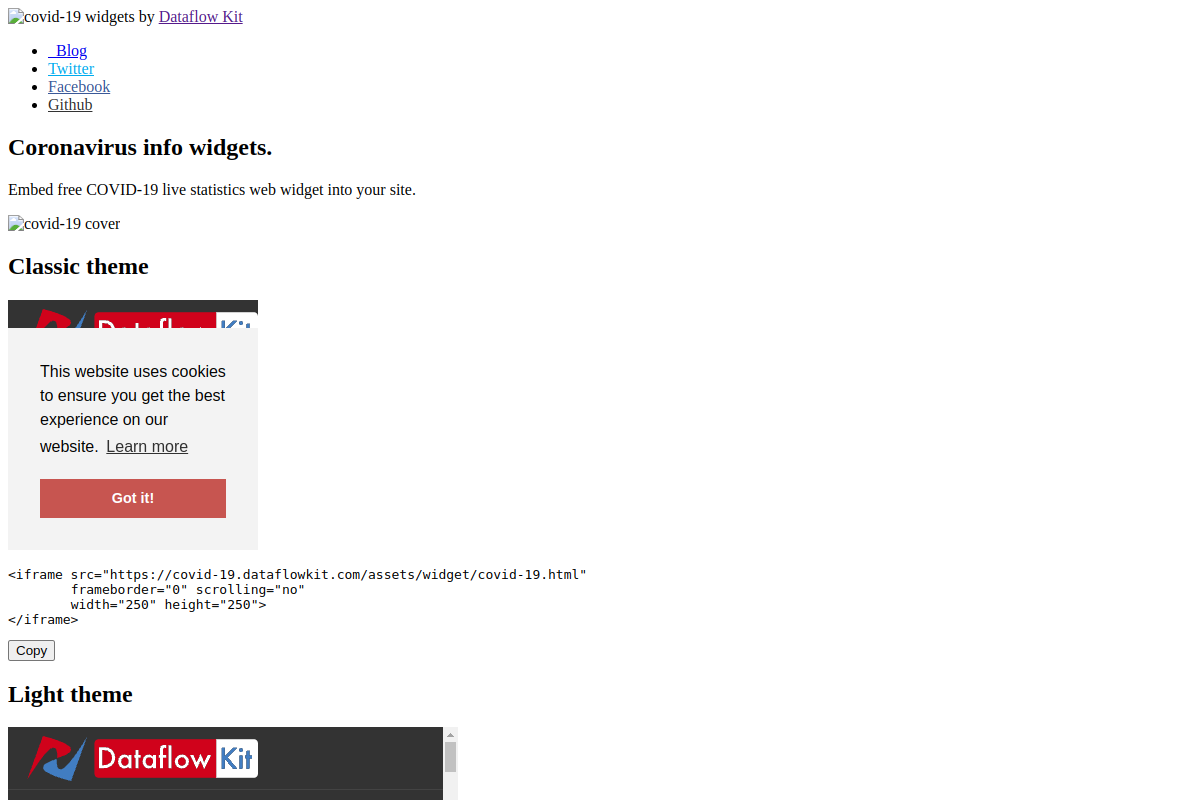 Dataflow Kit COVID-19 preview