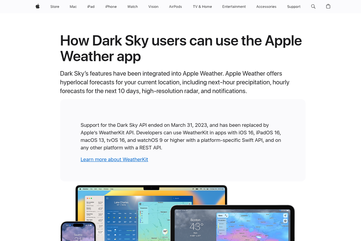 Dark Sky API (Plausible) preview