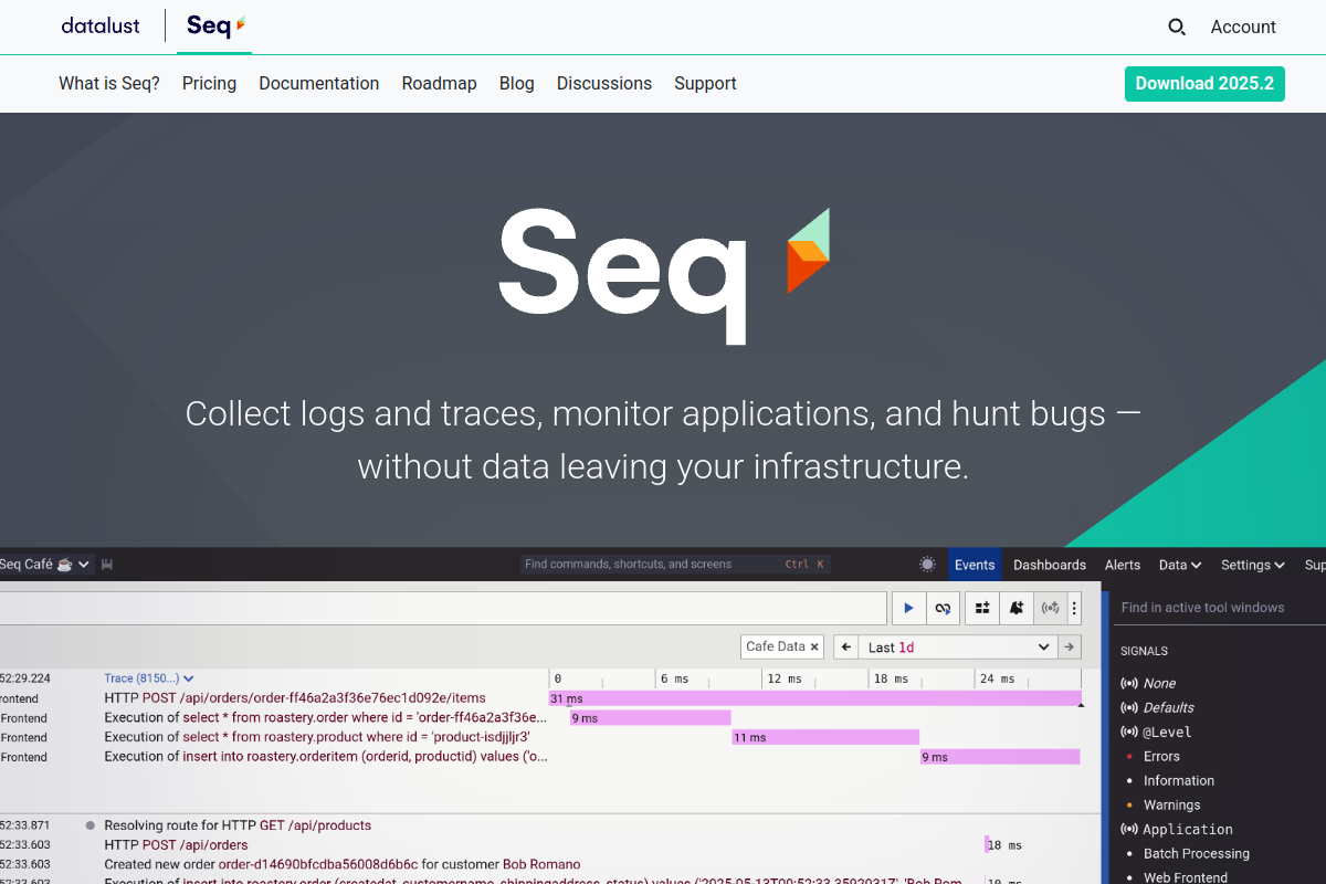 Screenshot of datalust.co
