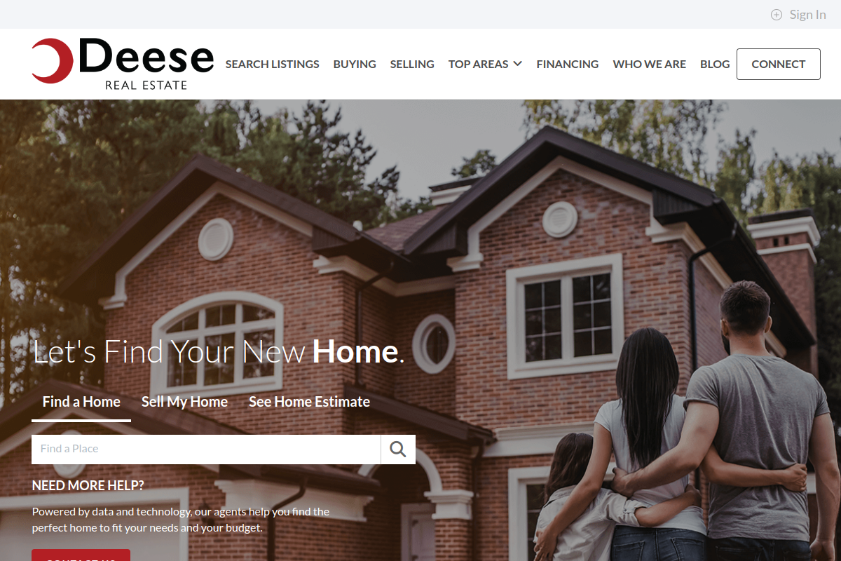 Screenshot of Deese Real Estate website built by RankFlow Systems