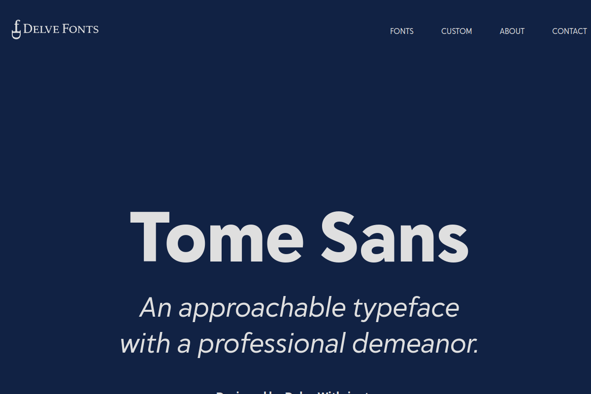 screenshot of Tome Sans