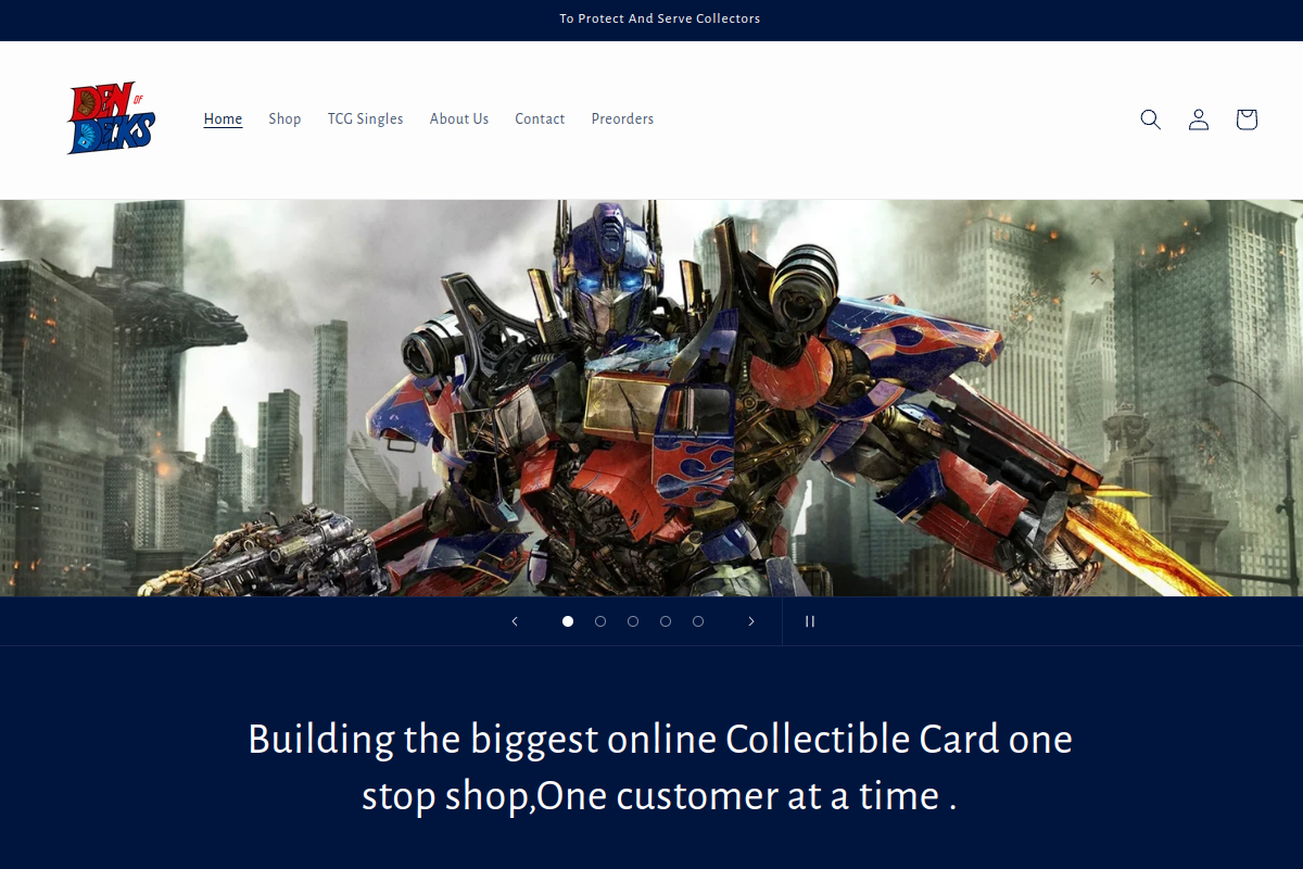 Den of Decks homepage preview