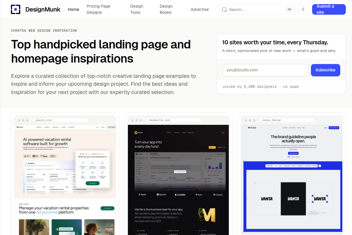 DesignMunk - Best Homepage Design Inspiration